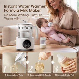 Baby Bottle Warmer, Baby Milk Warmer Glass Electric Kettle Boil, Formula Maker with Night Light, Accurate Temperature Control for Formula, Water Warmer instantly Low Noise Breastmilk,Boil Coffee,Tea