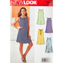Simplicity New Look Sewing Pattern 6263: Misses' A-Line Dress, Size A (8-10-12-14-16-18), Paper, White