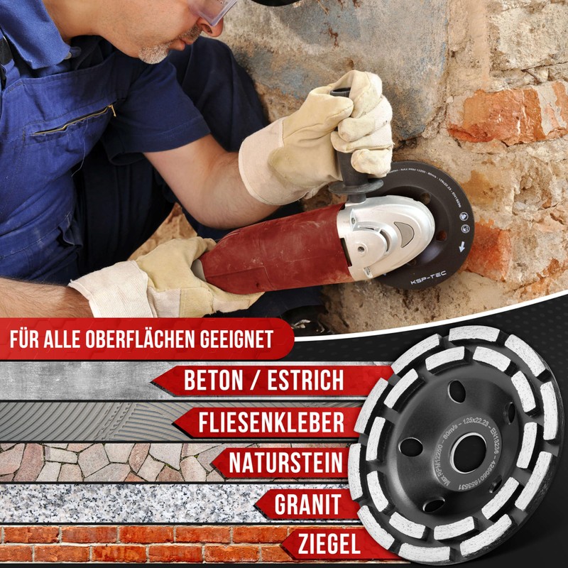 KSP-Tec Diamond Cup Wheel 125 mm Concrete Plain 125 mm