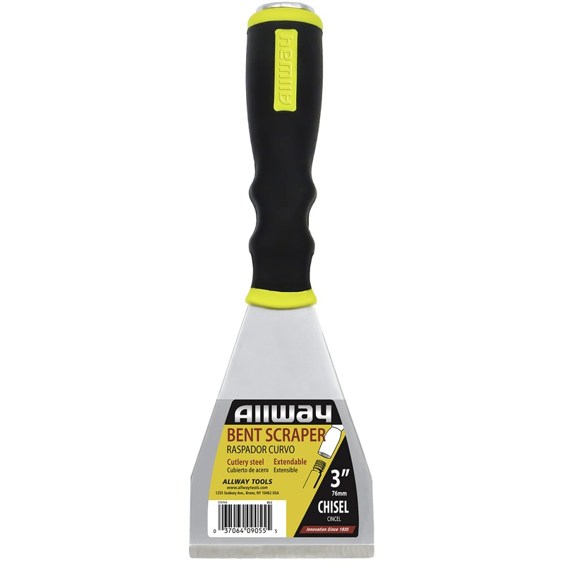 ALLWAY BS3 Soft-Grip Extendable Bent Heavy Duty Scraper with Pole