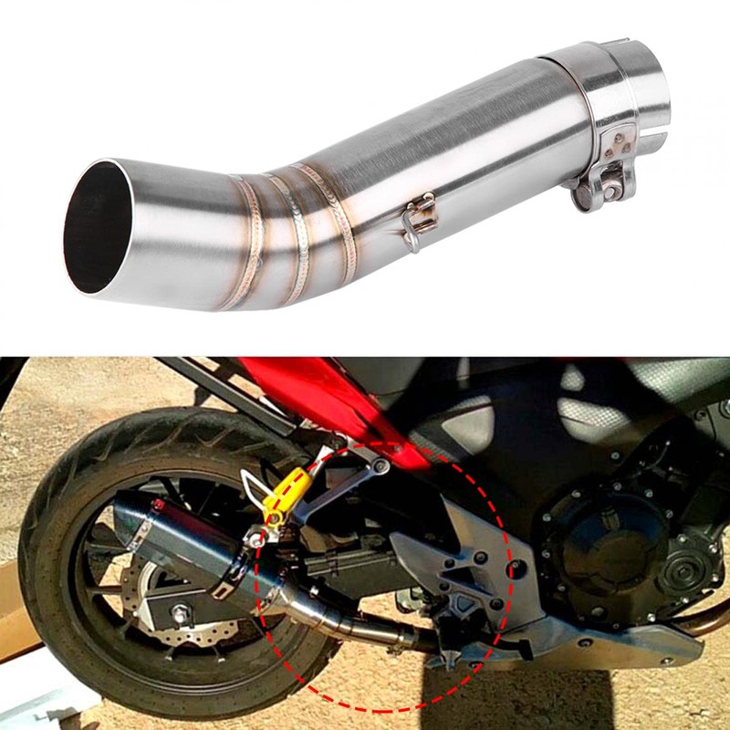 KIMISS Stainless Steel Motorcycle Exhaust Centre Pipe Link Connect for