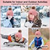 Enwokran 3-in-1 Children's Beanie Winter Hat Scarf Gloves Set, Thick