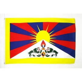 AZ FLAG TIBET FLAG 3' x 5' - TIBETAN-BUDDHIST FLAGS 90 x 150 cm - BANNER 3x5 ft
