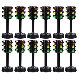 Toddmomy 12pcs Sound Child Traffic and Play, Light Sand Learning Signs: Model Signs Signals Party Mini Toddler Toy, Educational Early Lights Red Favors Lamp Pretend Toy