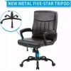 CLATINA Mid Back Leather Office Executive Chair Lumbar Support Padded
