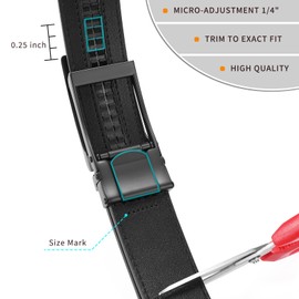 FALAN MULE Mens Belt,Slide Leather Ratchet Belt for Mens Dress Casual,Size Adjustable