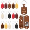 Misdary 24 Pcs Christmas Favors Photo Insert Keychain with Leather