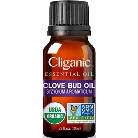 Cliganic Organic Clove Bud Essential Oil, 100% Pure Natural for Aromatherapy | Non-GMO Verified