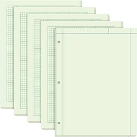 Seajan 5 Pcs Engineering Computation Pad Engineering Paper Notebook 8.5 x 11 Inches Engineer Graph Paper Notepad, 5 Squares Per Inch Evidence Computation Pad, 100 Sheets/Pack (Green)