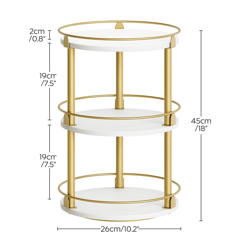 Yatiney 3-Tier Lazy Susan, Rotating Spice Rack, Spinning Organizer, Industrial