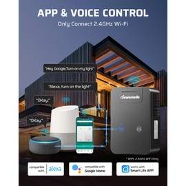 DEWENWILS 200W Low Voltage Landscape Transformer, 2 Zones WiFi Low Voltage Transformer, Weatherproof for Landscape Lighting, 120V AC to 12/15V AC, Compatible with Alexa Google Assistant, FCC Listed