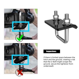 Hitch Tightener, Hitch Stabilizer Universal Anti-Rattle Hitch Tightener for 1.25" to 2" Hitches, Heavy Duty Steel Hitch Stabilizer for Cargo Carrier Bike Rack Trailers, Trailer Accessories