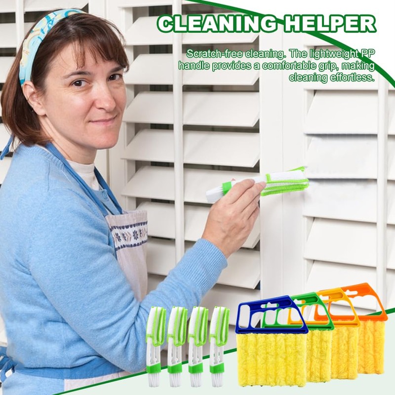 Blind Cleaner Duster Tool Set,4Pcs 7-Finger Microfiber Blind Duster