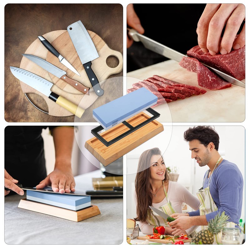 Whetstone Knife Sharpening Stone Kit - Double Sided Whetstone Knife