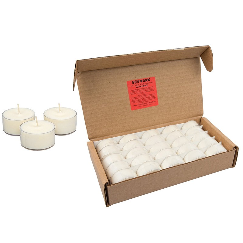 Soyworx Soy Tealight Candles - 25 Unscented - All Natural