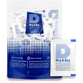 Dry & Dry 2 Gram [50 Packets] Silica Gel Packets Desiccants, Silica Packets - Rechargeable Silica Gel Packs, Silica Gel Packets, Desiccants Packets, Silica Gel