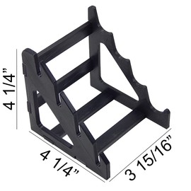 Black Knife Display Stand Rack Holder Organizer For 4 Fixed Blade or Pocket Knives - Holds Four Blades - Sits On Flat Surface