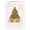 Quire Mini Card Tree & Presents,Green/Red,70x89mm