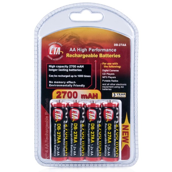 CTA Digital DB-27AA AA Rechargeable NiMH Battery (2700mAh, 1.2V) -
