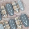 Achromatic check handmade nail tips - Almond S / 무채색