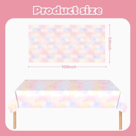 ColorOrca Pastel Tablecloth,Rainbow Tablecloth,108 * 54 inch Suitable for Rectangular Tables. （3PCS） (01-CAIHONG-A1)