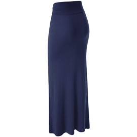 MBJ WB296 Womens Lightweight Floor Length Maxi Skirt XXL Navy