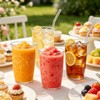 8 Pcs 16 Oz Clear Water Glass Set with Straw,