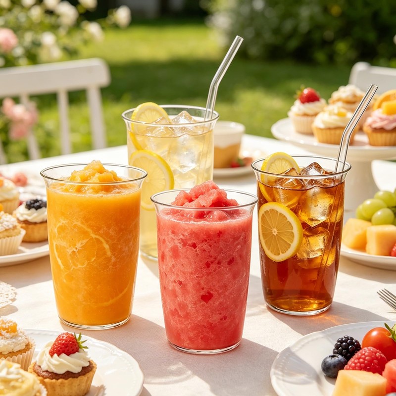 8 Pcs 16 Oz Clear Water Glass Set with Straw,