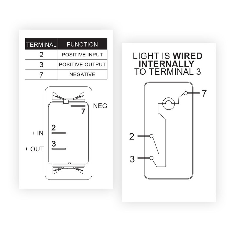 Contura II Carling Rocker Switch - Illuminated Red - V1D1,
