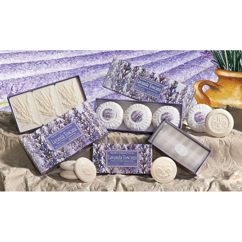 Lavender Round 3 per 100g Handmade Italian Soaps from Fiorentino
