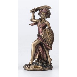 Veronese Design 3 3/4" Obba Santeria Orisha of Rivers Resin Figurine Hand Painted Bronze Finish