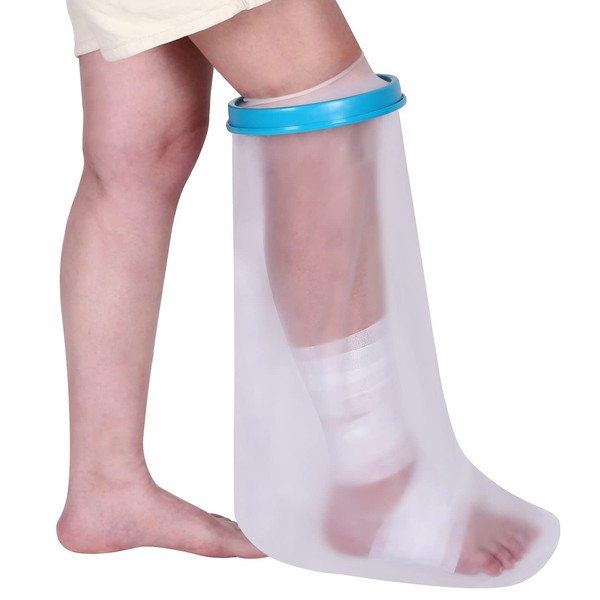 Lxuemlu Waterproof Leg Cast Cover for Shower and Bath, Reusable Sealed Watertight Foot Protector to Keep Wound & Bandages Dry, Perfect Fit for Leg Foot Ankle and No Mark on Skin