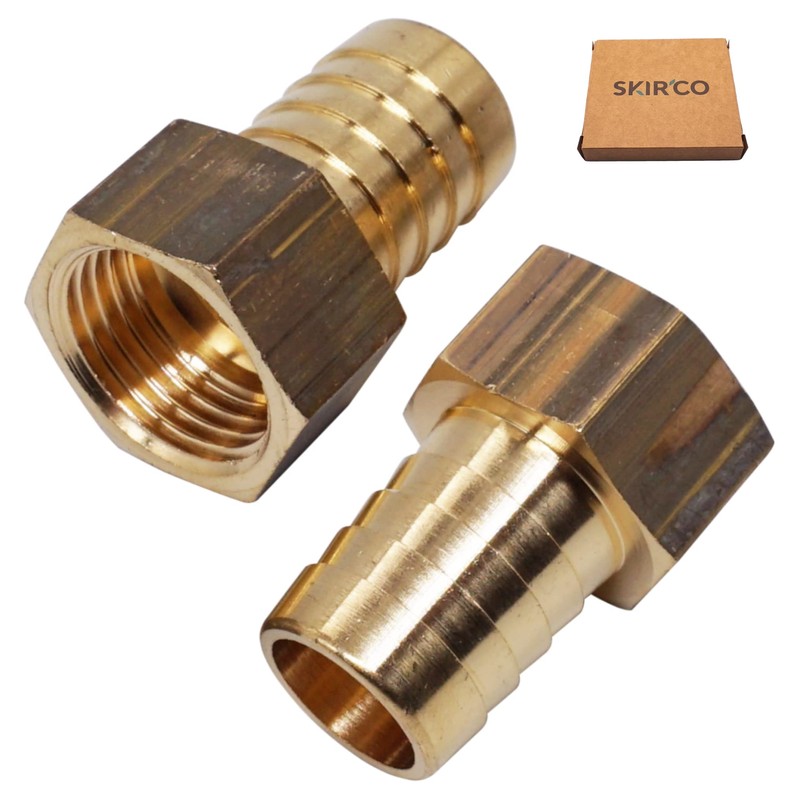 SKIR'CO 2 pieces female thread barb brass fitting 1/2 inch