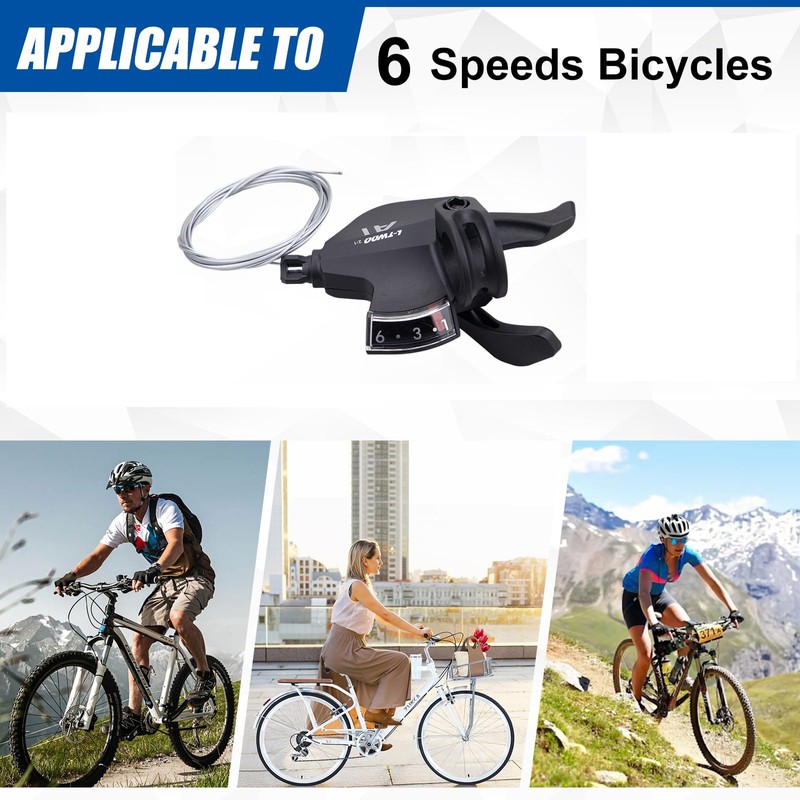 WEEROCK Bike Shifter Lever 6 Speeds Right Thumb Gear Shift