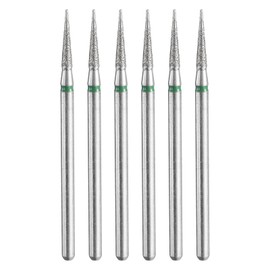 HARFINGTON 6pcs 100-120 Grits Diamond Grinding Bit 2mm Tapered Head 2.35mm Shank 10mm Length Stone Sanding Drill Bits Rotary Tool for Ceramic Glass Nails Grinding Polishing
