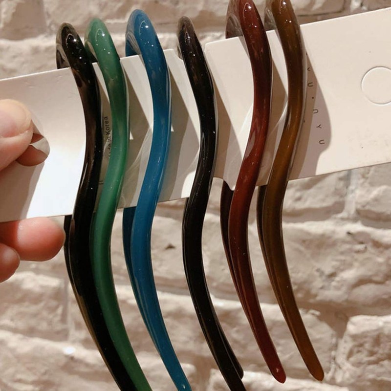 FRCOLOR 5pcs French Hair Fork Celluloid Chignon Hair Pins Hair