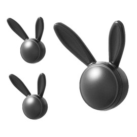 Kcmwsy 3 Pack Wall Hooks for Hanging,Rabbit Shape Metal Heavy Duty Hook Bathroom Decor Coat Towel Hook for Hanging Bag Backpack,Hat,Key,Scarf,etc Utility Hooks (Matte Dark Grey, Small Size)