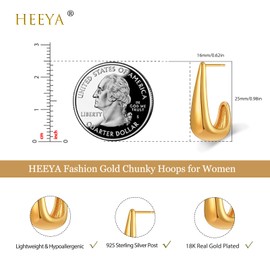 Chunky Gold Hoop Earrings - Gold Earrings for Women Girls, Gold Lightweight Teardrop Earrings Chunky Gold Earrings - Womens Earrings Hypoallergenic Earrings Jewellery Gift for Women