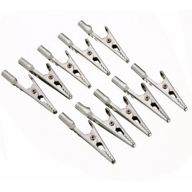 LYSAIMG 50Pcs 51mm Length Crocodile Clips, Metal Alligator Clip,Stainless Steel Screw Probe Fixing Test Alligator Clips Crocodile Clamps for Laboratory Electric Testing Work Cable Lead Clip