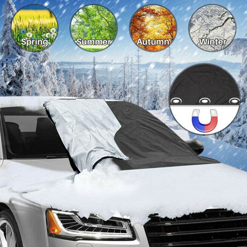 Magnetic Car Sun Shade Cover with Flap and Safety Strap