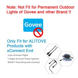 ALITOVE 16.4ft 3 Pin xConnect Extension Cable with 17mm Male & 12mm*23mm Female X-Connector 18AWG Power Cord IP68 for B0923SDR5T B0CM95W84B B0CW9NQ12K WS2811 Halloween Christmas Pixel Lights(2 Pack)