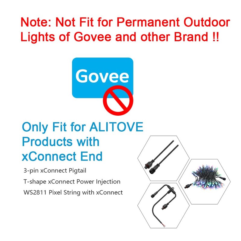 ALITOVE 16.4ft 3 Pin xConnect Extension Cable with 17mm Male