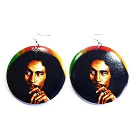 Teri's Boutique Rasta Reggae Lover Jamaicana - Pendientes colgantes con gancho de pez, Plástico,