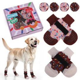 EXPAWLORER 8 Pcs Anti Slip Dog Socks, Dog Shoes for Hot Pavement, Dog Booties for Hardwood Floor, Prevent Licking Paws, Boots & Paw Protectors for Small Medium Large Senior Dogs