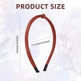 NICENEEDED 5 PCS Thin Leather Headbands, Cute Knotted Boho Skinny Hairbands Solid Color Simple Hairbands, Non Slip Vintage Fashion Hair Loop for Womens Hair Accessories