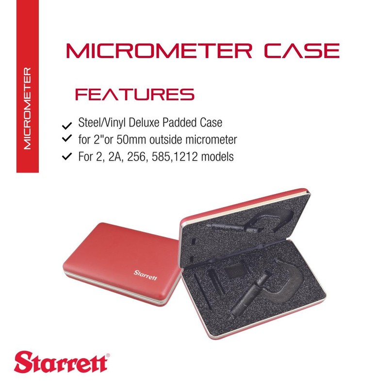 Starrett Deluxe Padded Case Protects Micrometers, Durable & Lightweight -