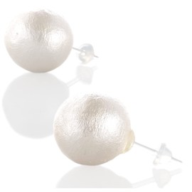 R-days Daikanyama Women's Hypoallergenic Cotton Pearl Resin Earrings, Lightweight, 5 Colors, 5 Sizes, Made in Japan