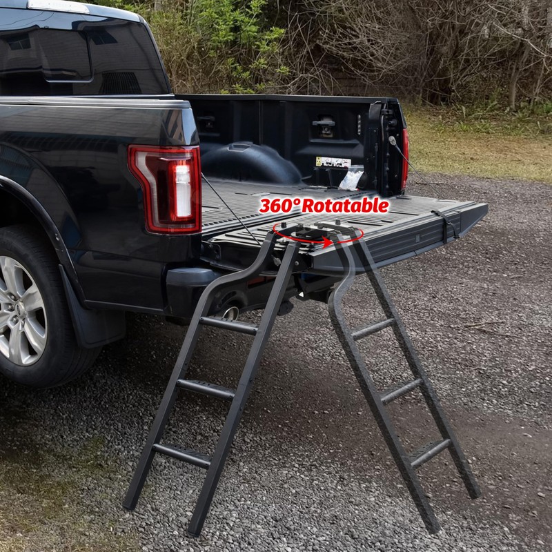 KEWISAUTO Foldable Pickup Truck Tailgate Ladder, 45" Heavy Duty Universal