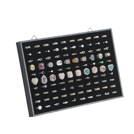 Pengup 100 Slots Rings Holder Organizer Wall Mount, Jewelry Display Tray for Vendors, Rings Earrings Cufflinks Storage Dish for Selling. (1, Black)