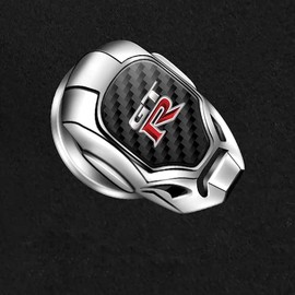 Suitable for GTR Engine Push Button Cover Car Start Stop Button Switch Decorative Cover Switch Cover Car Start Button Ring Engine Push Ring Engine Starter Cover Zinc Alloy + Carbon Fiber 3D Mechanical